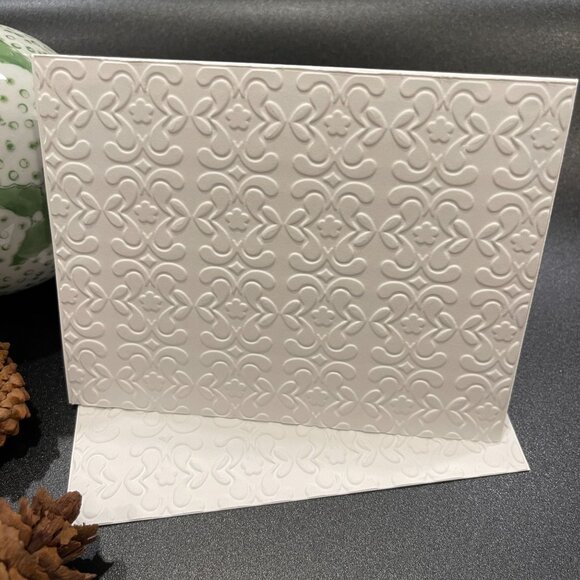 Snow Flowers Embossed Holiday Cards, White Holiday Cards Set, Handmade Elegant G - Picture 1 of 6